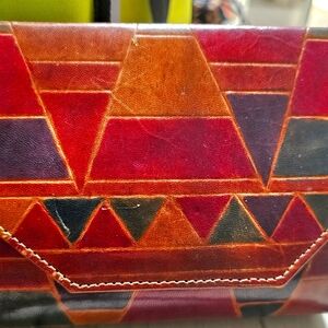 Purse,  CROSS BODY,  6" X 7", BLACK, TAN, DARK RED